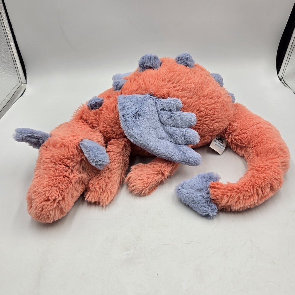 AUTHENTIC Retired Jellycat London Large Persimmon Dragon 20" Plush Toy